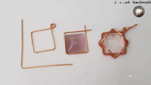 古韵新传 手工铜编方形石吊坠制作教程